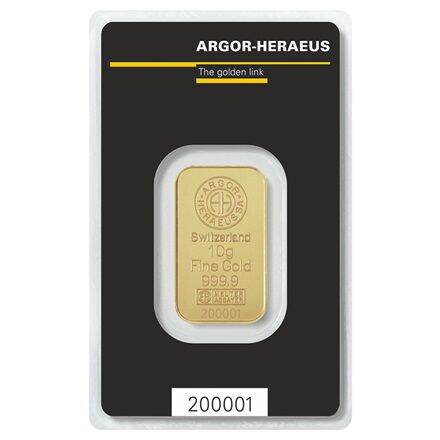 10 Gram Gold 999.9 Agor Heraeus ( Made in Switzerland) - International Hallmark Gold (LBMA)