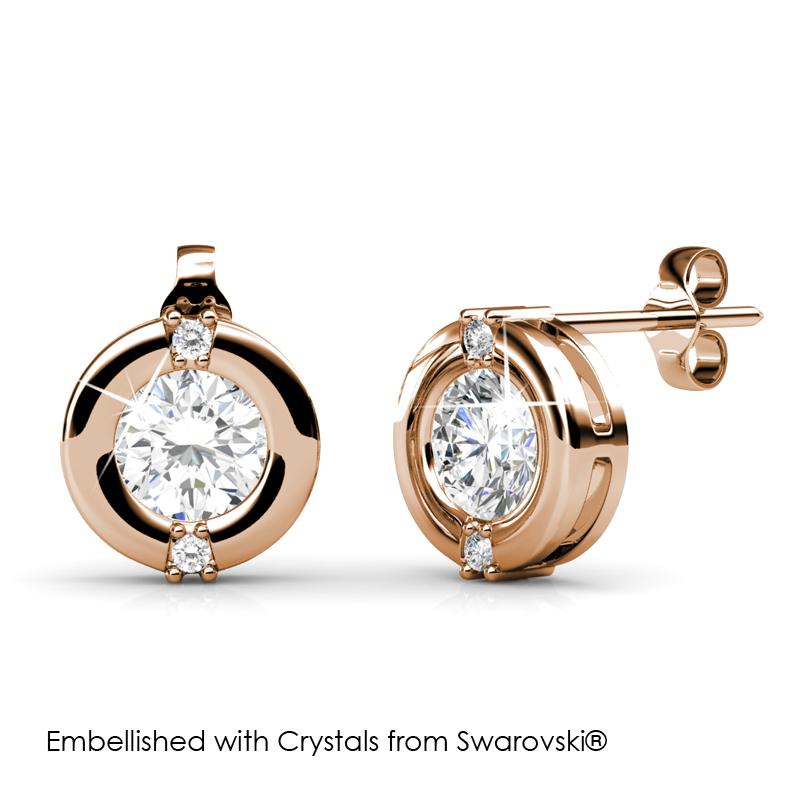 Her Jewellery Classic Earrings - Luxury Crystal Embellishments plated with 18K Gold